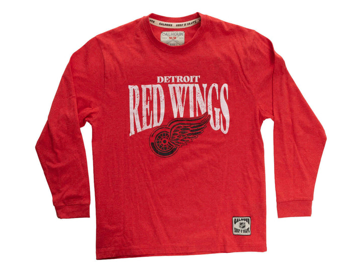 Official licensed NHL Detroit Red Wings Vintage Wash Long Sleeve Shirt
