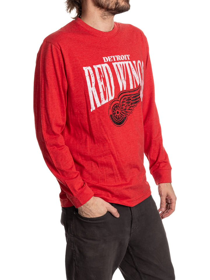Official licensed NHL Detroit Red Wings Vintage Wash Long Sleeve Shirt