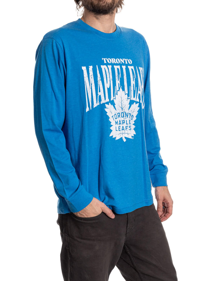 Official Licensed NHL Toronto Maple Leafs Vintage Wash Long Sleeve Shirt