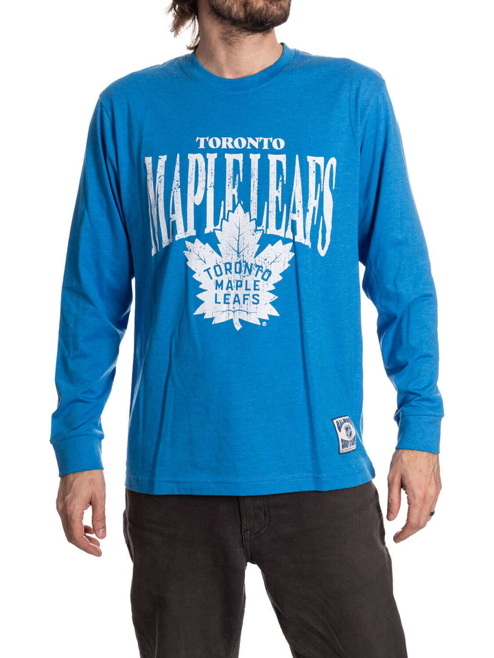 Official Licensed NHL Toronto Maple Leafs Vintage Wash Long Sleeve Shirt