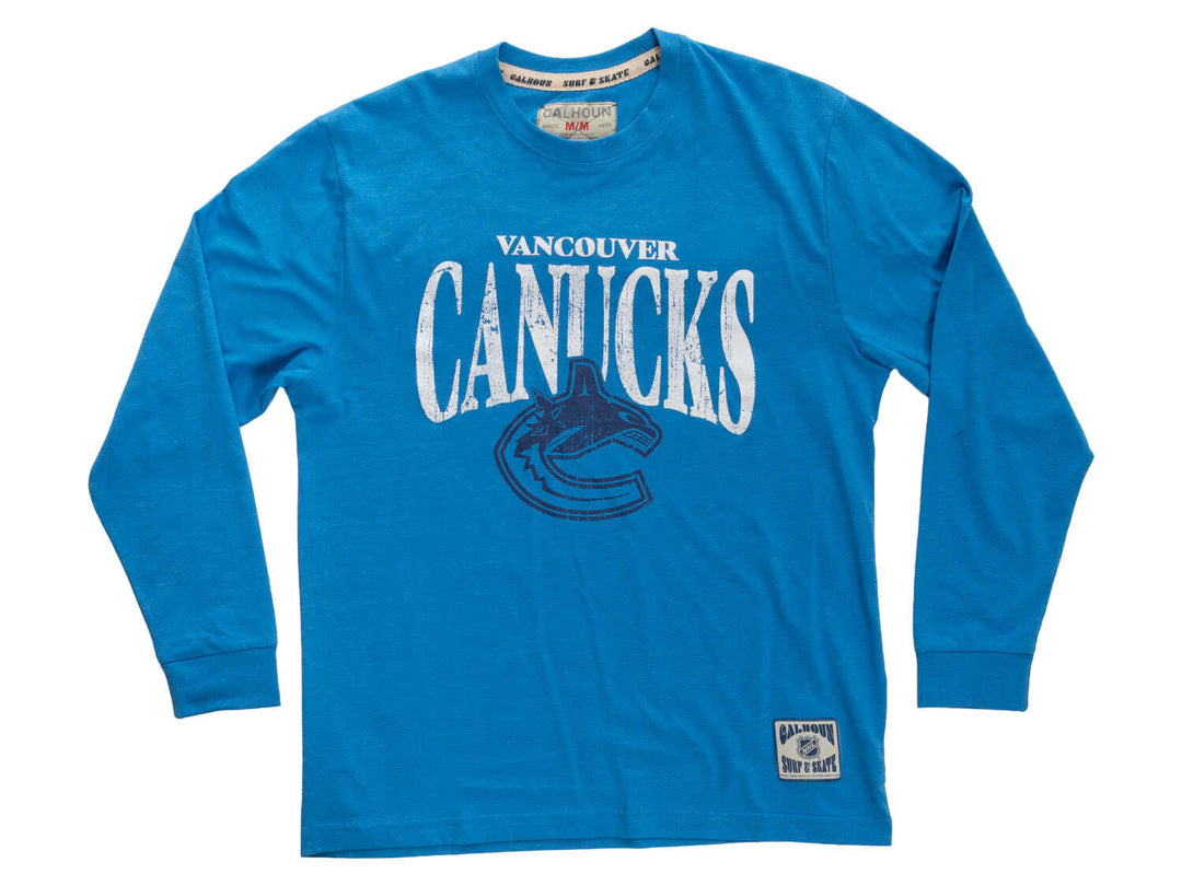 Official Licensed NHL Vancouver Canucks Vintage Wash Long Sleeve Shirt