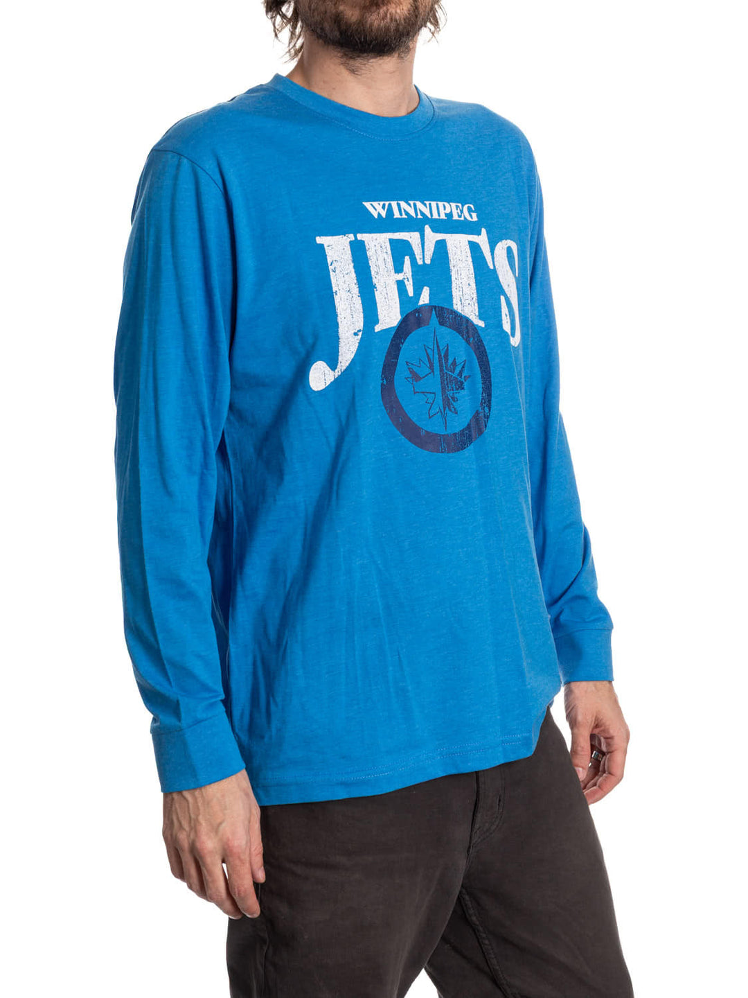 Official NHL Licensed Winnipeg Jets Vintage Wash Long Sleeve Shirt