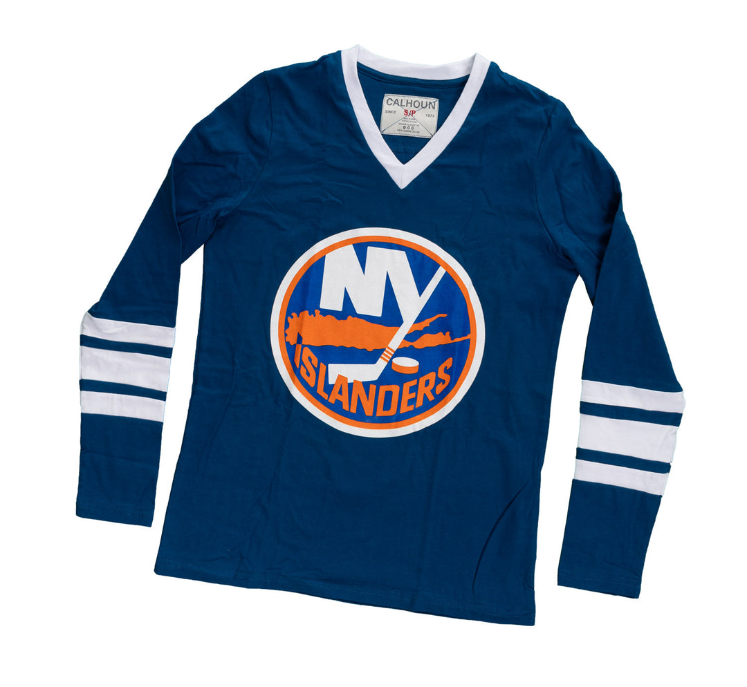 New York Islanders Women's V-Neck Varsity Long Sleeve Shirt