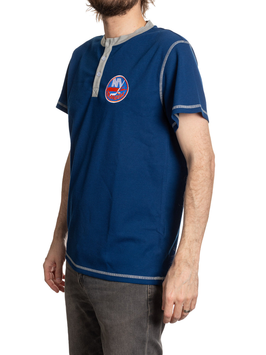 New York Islanders Waffle Henley Shirt