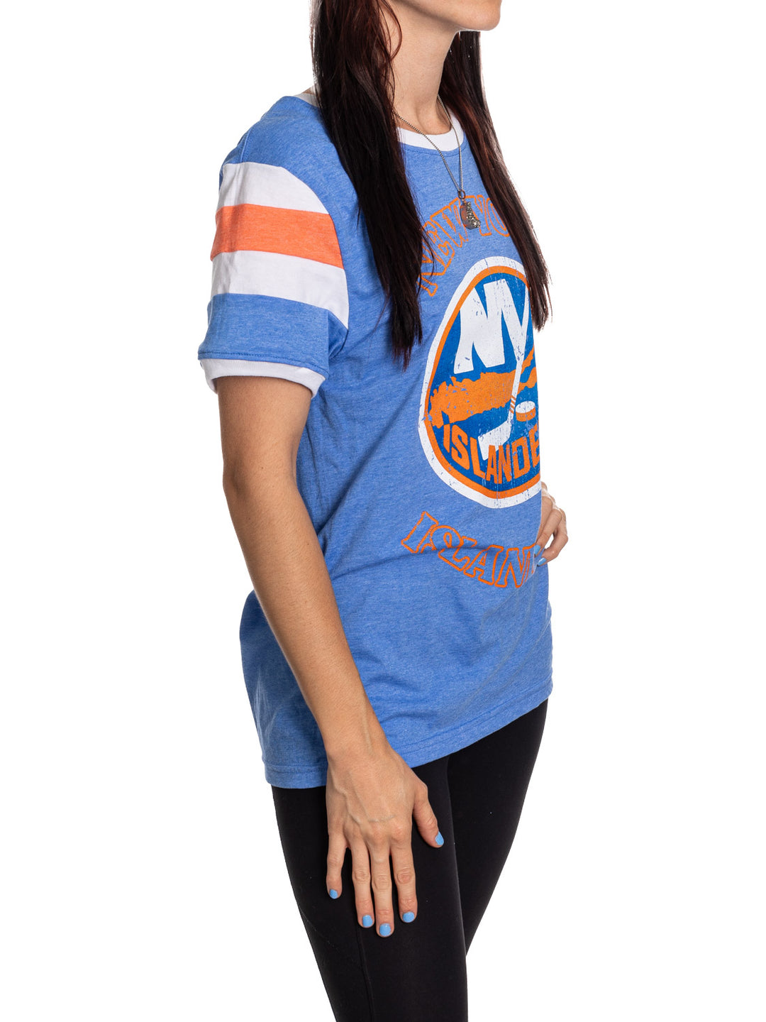 New York Islanders Ladies Loose Fit Varsity Style Retro Lounge T-Shirt