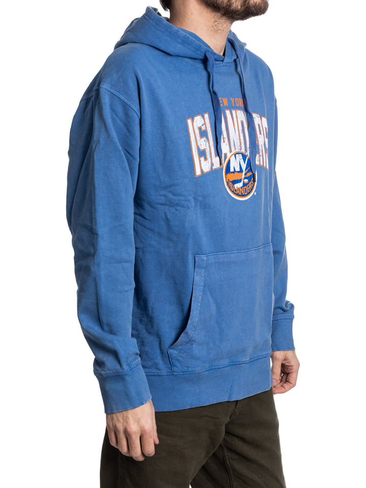 Official NHL licensed New York Islanders Unisex Blue Acid Wash Hoodie