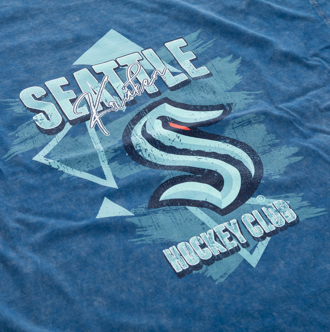 Retro Seattle Kraken Oversized Drop Shoulder Vintage Crewneck Short Sleeve T-Shirt