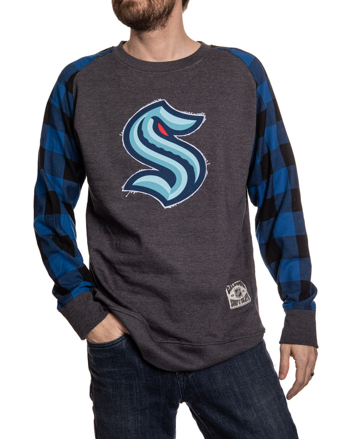Licensed NHL Seattle Kraken Buffalo Plaid sweatshirt