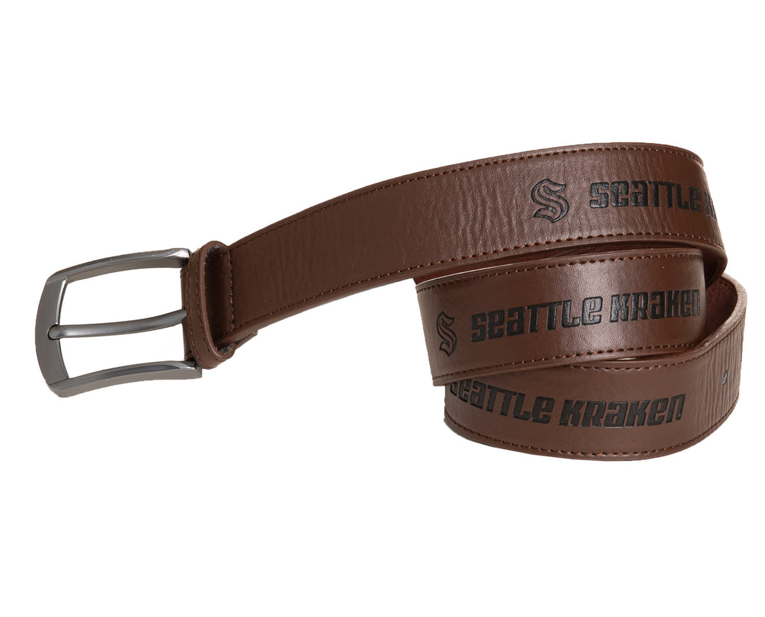 Official NHL Licensed Seattle Kraken faux leather belt