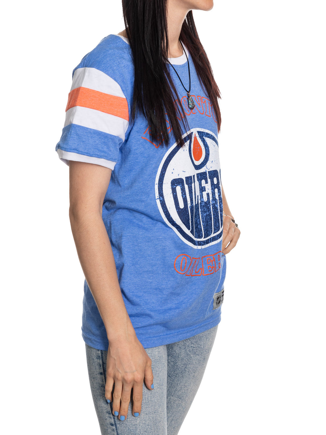 Edmonton Oilers Loose Fit Varsity Style Retro Lounge t-shirt