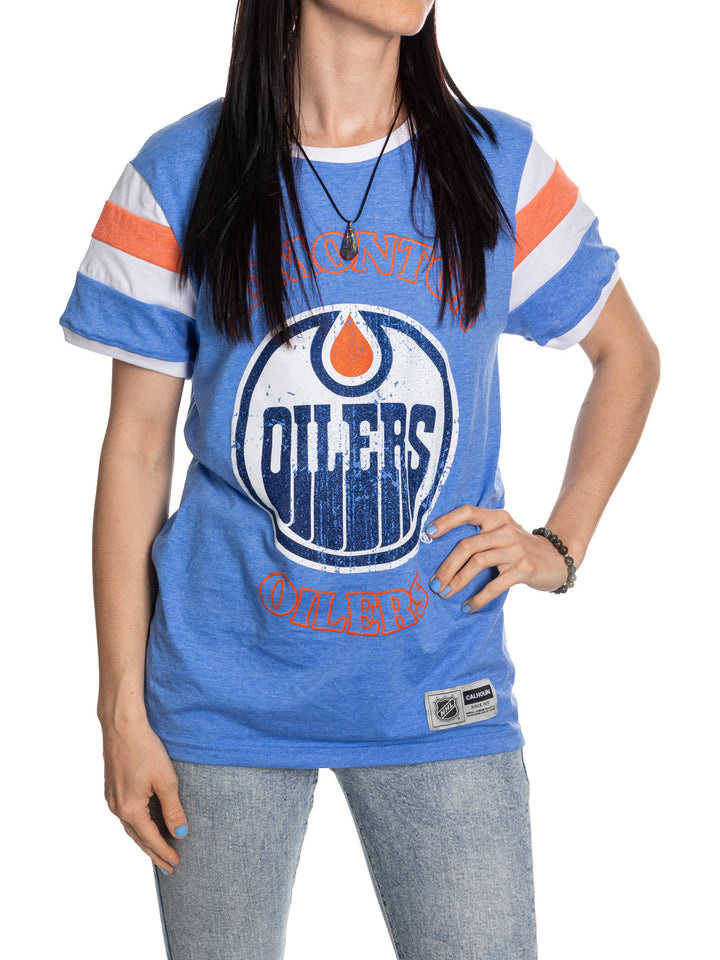 Edmonton Oilers Loose Fit Varsity Style Retro Lounge t-shirt