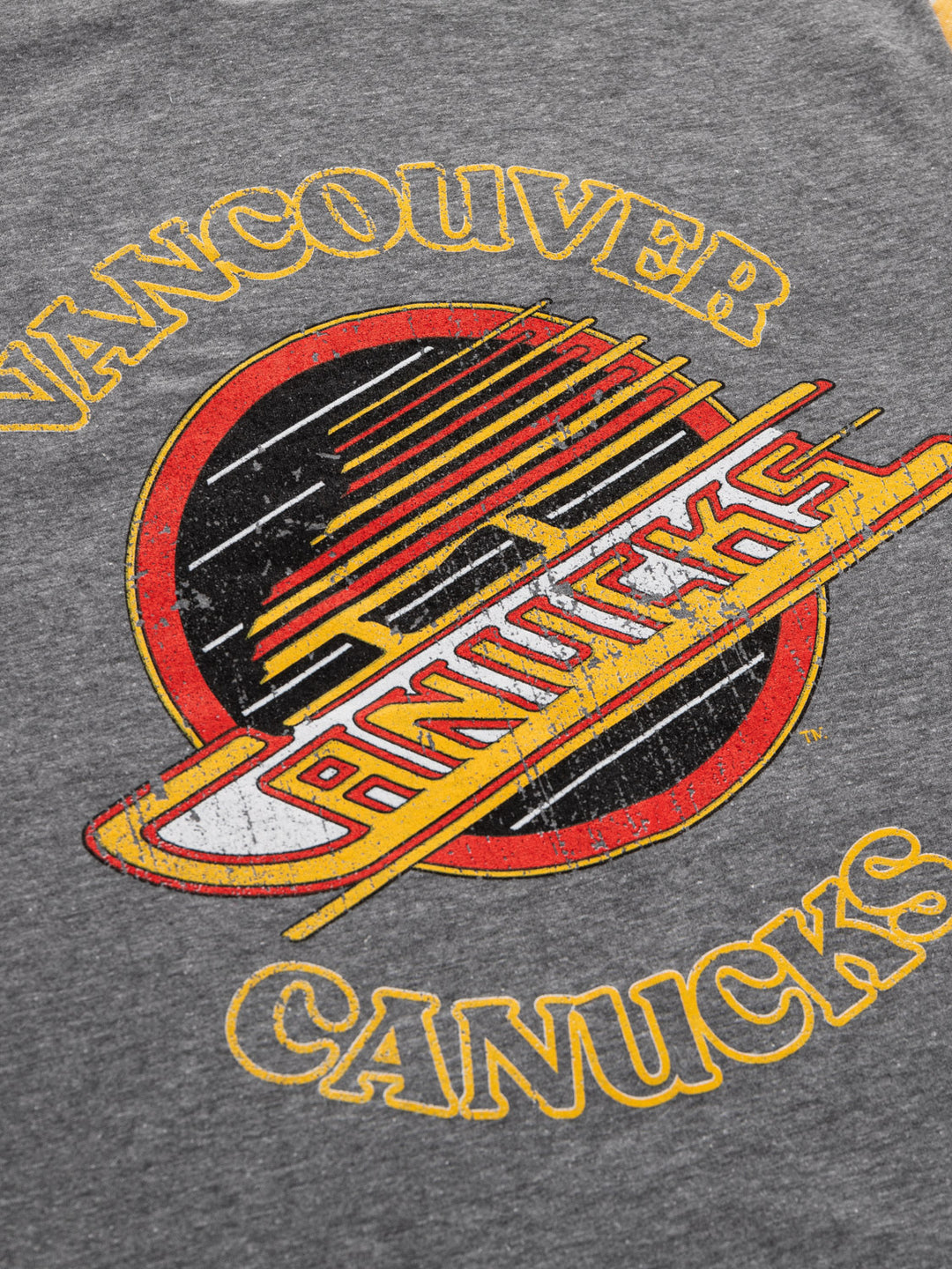 Vancouver Canucks Ladies Loose Fit Varsity Style Retro Lounge T-Shirt