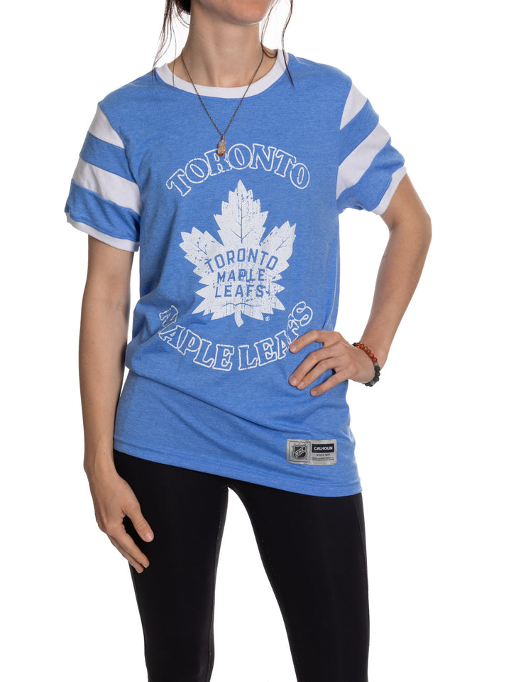 Toronto Maple Leafs Ladies Loose Fit Varsity Style Retro Lounge T-Shirt