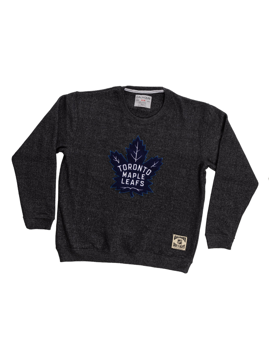 Toronto Maple Leafs blackout NHL Unisex Cabin Crew Neck Sweater with Chenille logo