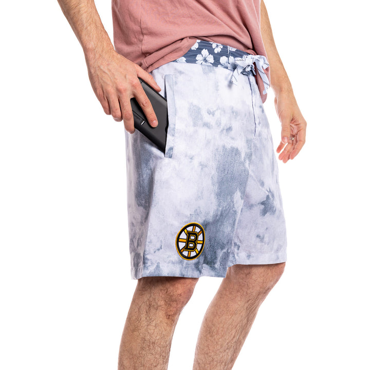 Boston Bruins Grey Watercolour Boardshorts for Men