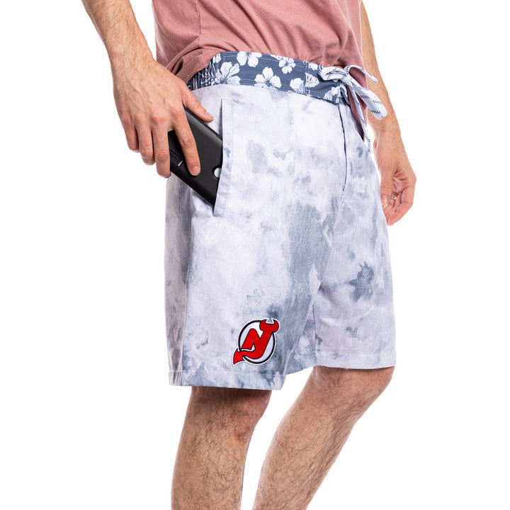 New Jersey Devils Grey Watercolour Boardshorts for Men