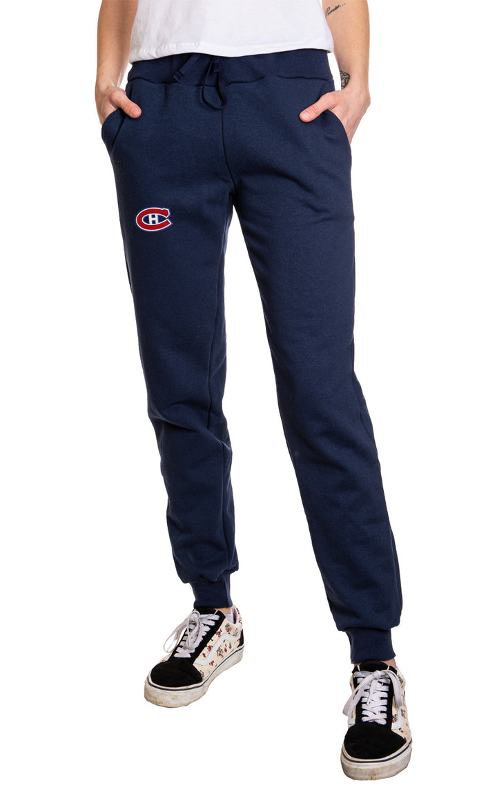 NHL licensed Montreal Canadiens Women's Navy cuffed joggers