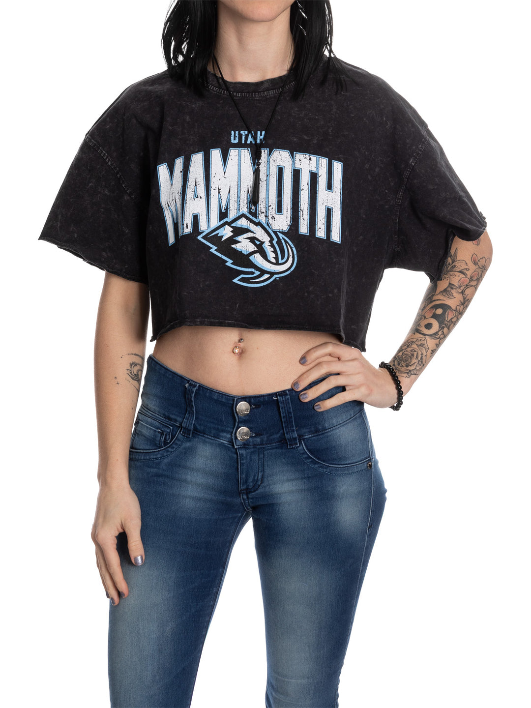 Utah Mammoth Acid Wash Crop Top