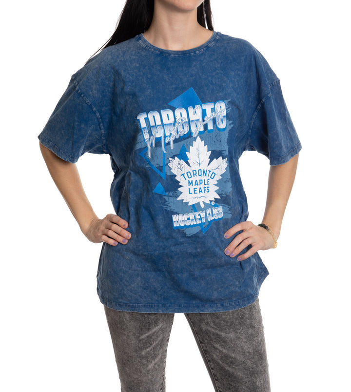 Retro Toronto Maple Leaf Oversized Drop Shoulder Vintage Crewneck Short Sleeve T-shirt