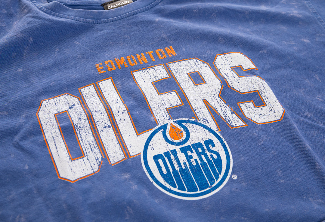 Edmonton Oilers Acid Wash Crop Top