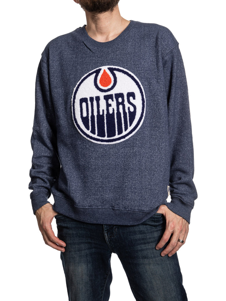 Edmonton Oilers NHL Unisex Cabin Crew Neck Sweater with chenille logo