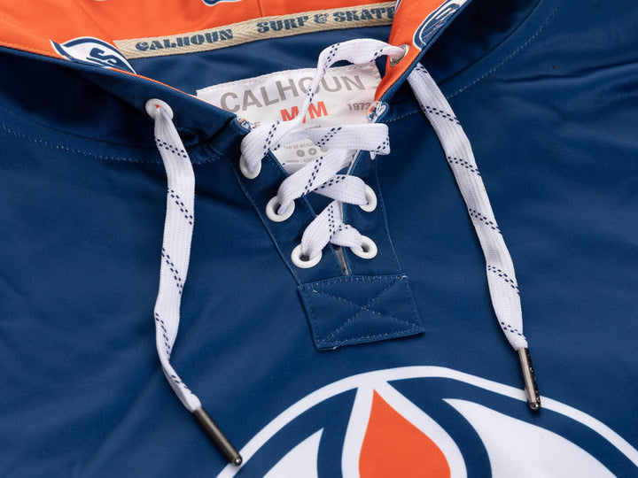 Official NHL Licensed Edmonton Oilers Hockey Lace Hoodie