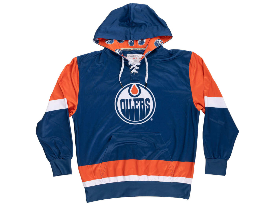 Official NHL Licensed Edmonton Oilers Hockey Lace Hoodie