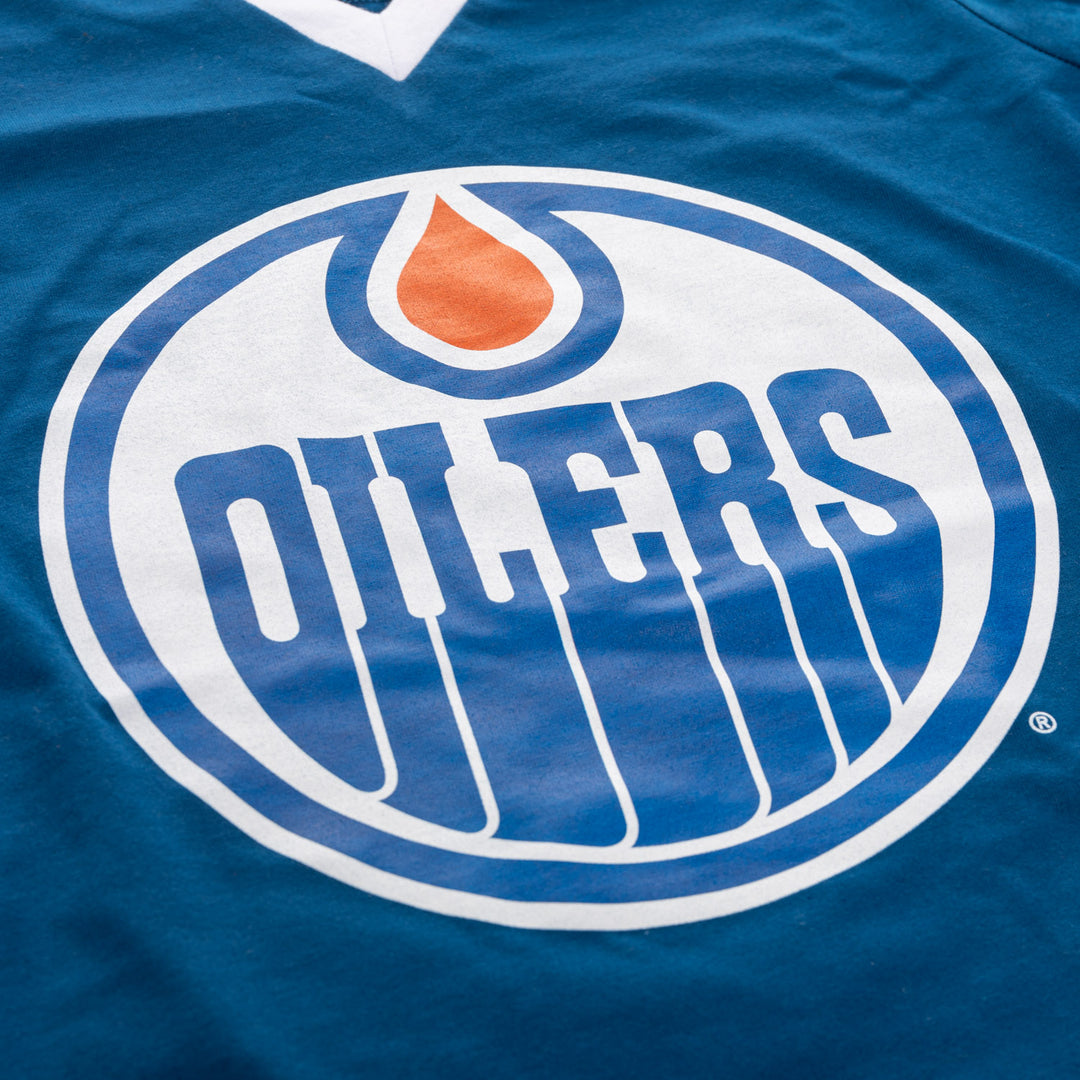 Edmonton Oilers Women's V-Neck Varsity Long Sleeve Shirt