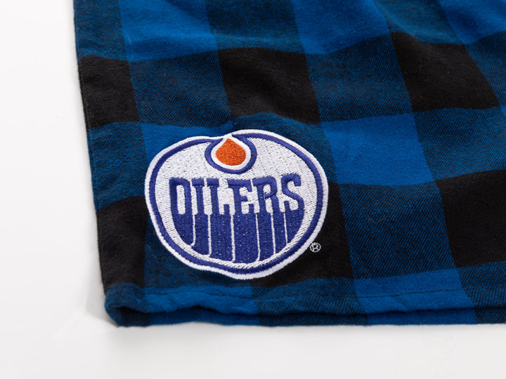 NHL Licensed Edmonton Oilers Buffalo Plaid Flannel Boxers-2pack