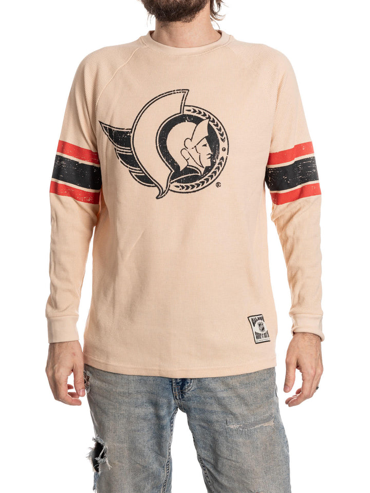 Official Licensed NHL Ottawa Senators Long Sleeve Waffle Crewneck
