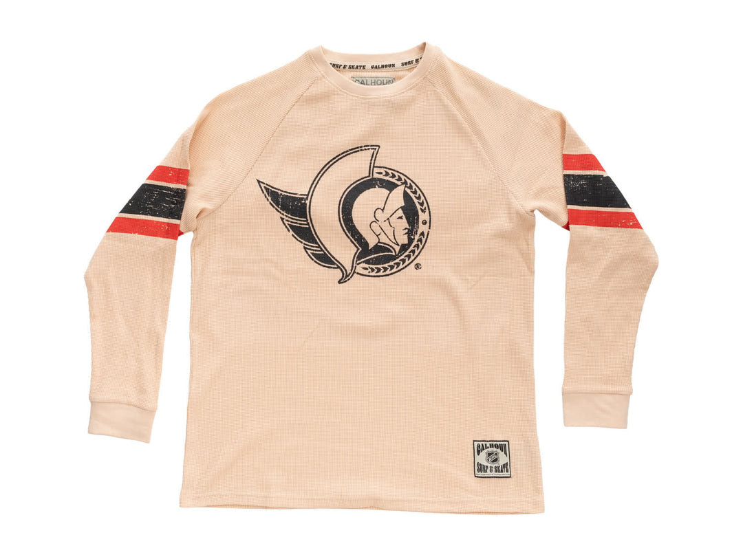 Official Licensed NHL Ottawa Senators Long Sleeve Waffle Crewneck