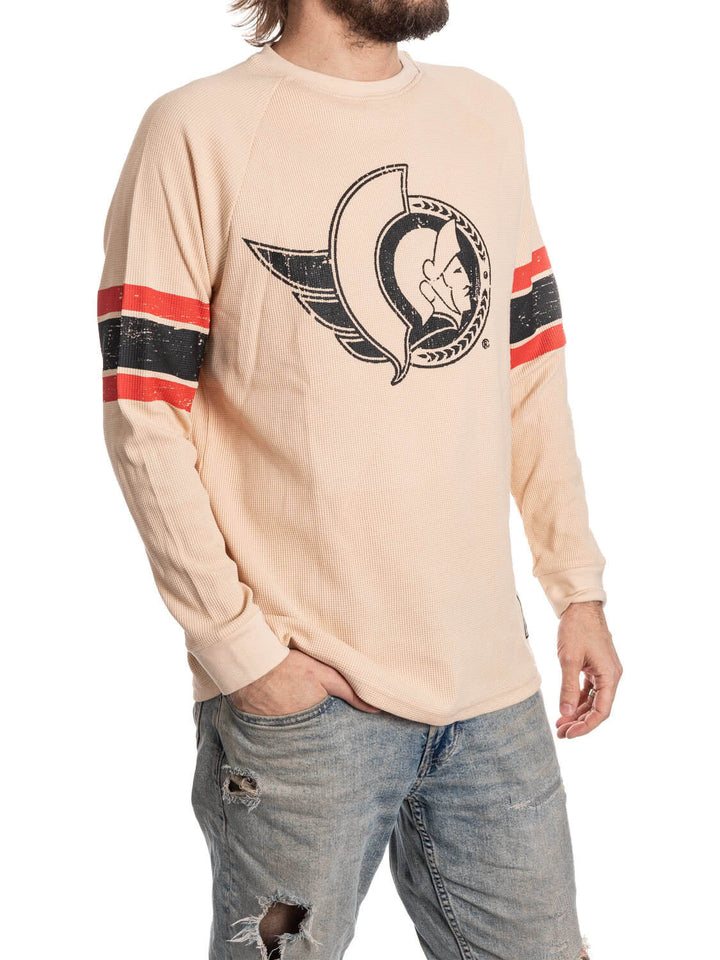 Official Licensed NHL Ottawa Senators Long Sleeve Waffle Crewneck