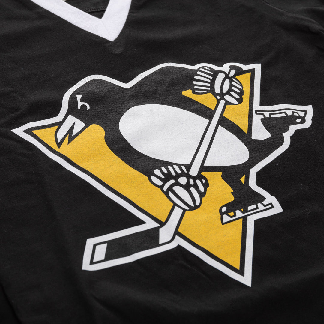 Pittsburgh Penguins Women's V-Neck Varsity Long Sleeve Shirt
