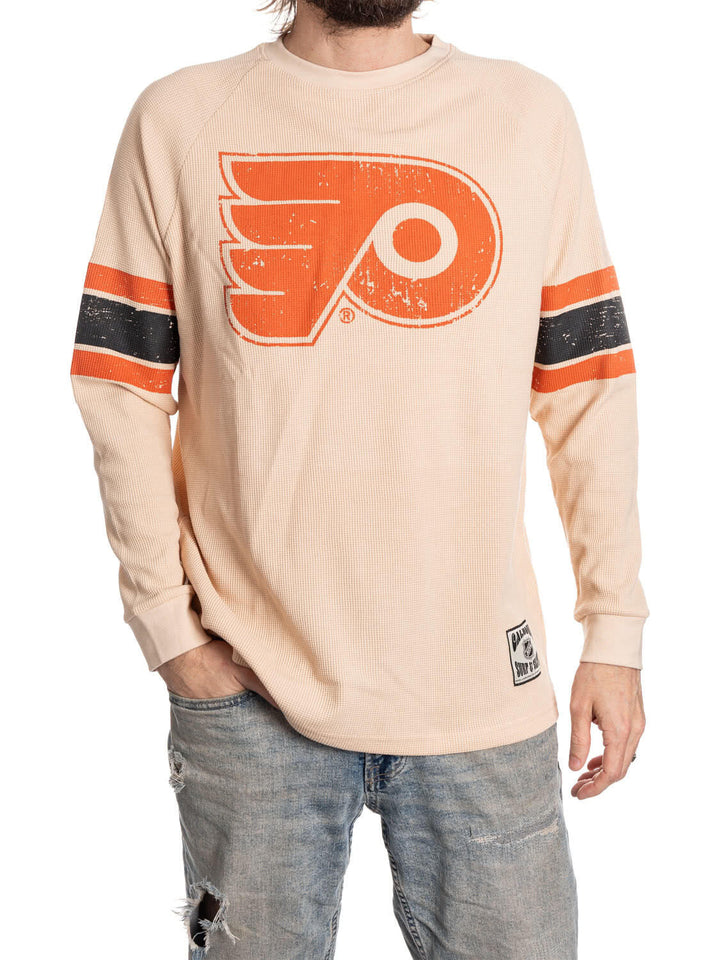 Official Licensed NHL Philadelphia Flyers Long Sleeve Waffle Crewneck
