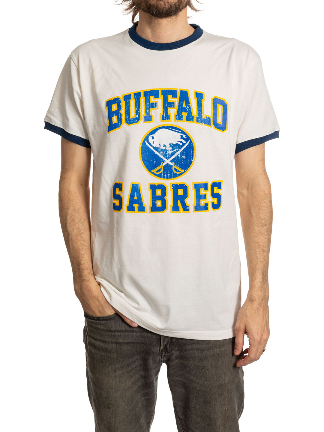Official NHL Licensed Buffalo Sabres  Ringer T-shirt