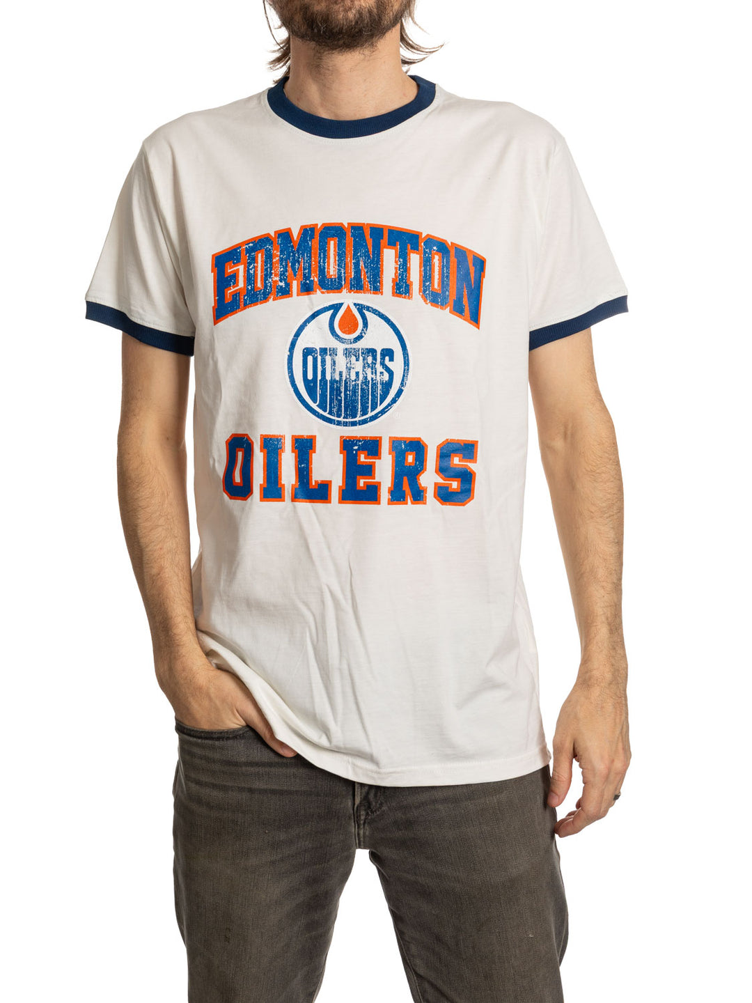 Official NHL Licensed Edmonton Oilers  Ringer T-shirt