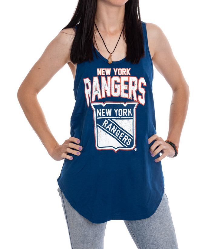 New York Rangers Ladies "Distressed" Lace Flowy Tank Top