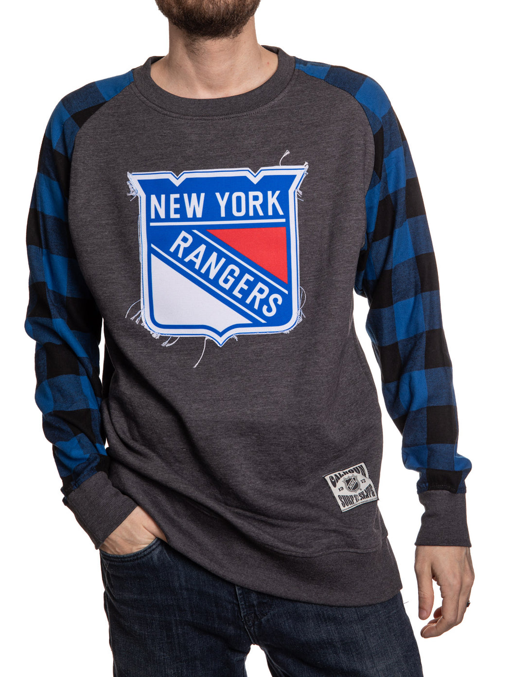 Licensed NHL New York Rangers Buffalo Plaid sweatshirt