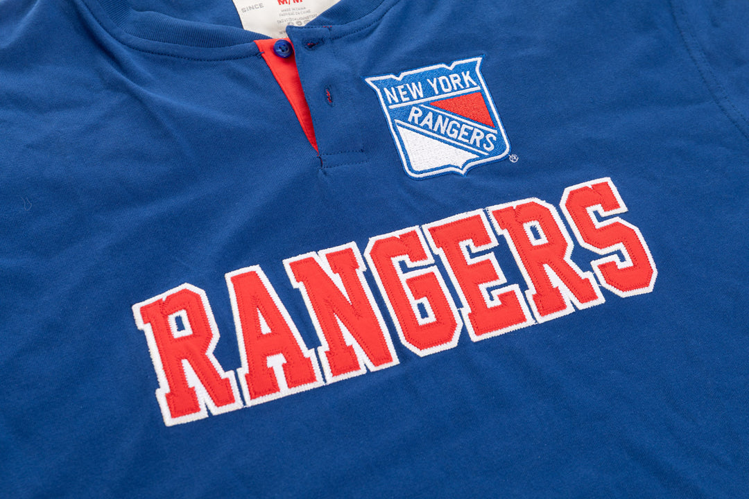 Official Licensed NHL New York Rangers Long Sleeve Henley - Presale