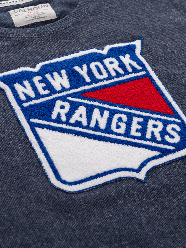 New York Rangers NHL Unisex Cabin Crew Neck Sweater with Chenille logo