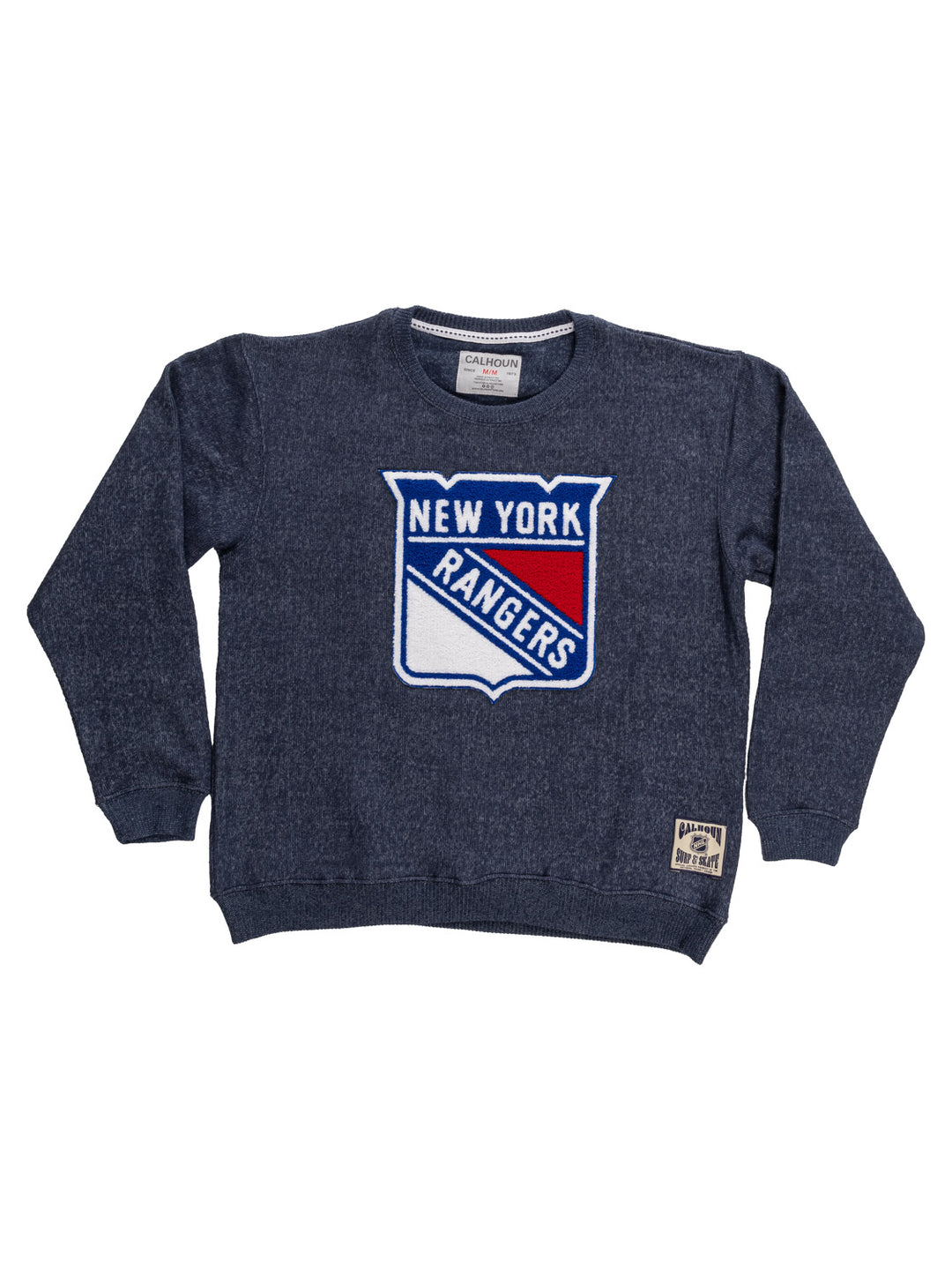 New York Rangers NHL Unisex Cabin Crew Neck Sweater with Chenille logo
