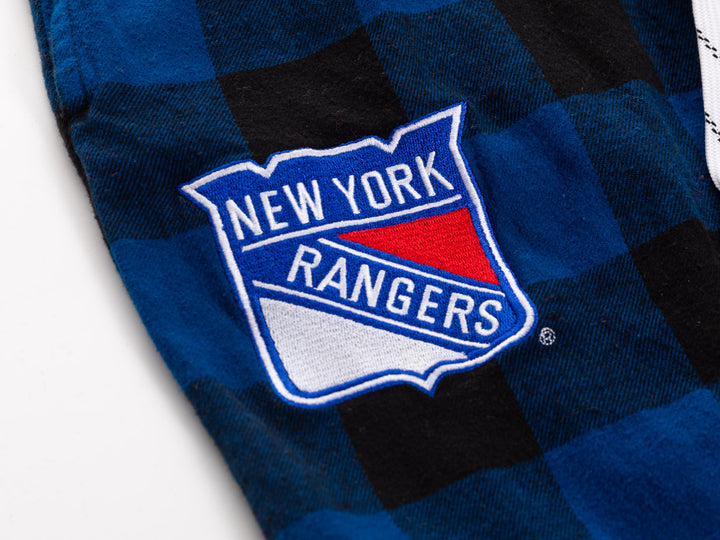 Official NHL New York Rangers Buffalo Plaid Flannel PJ pants