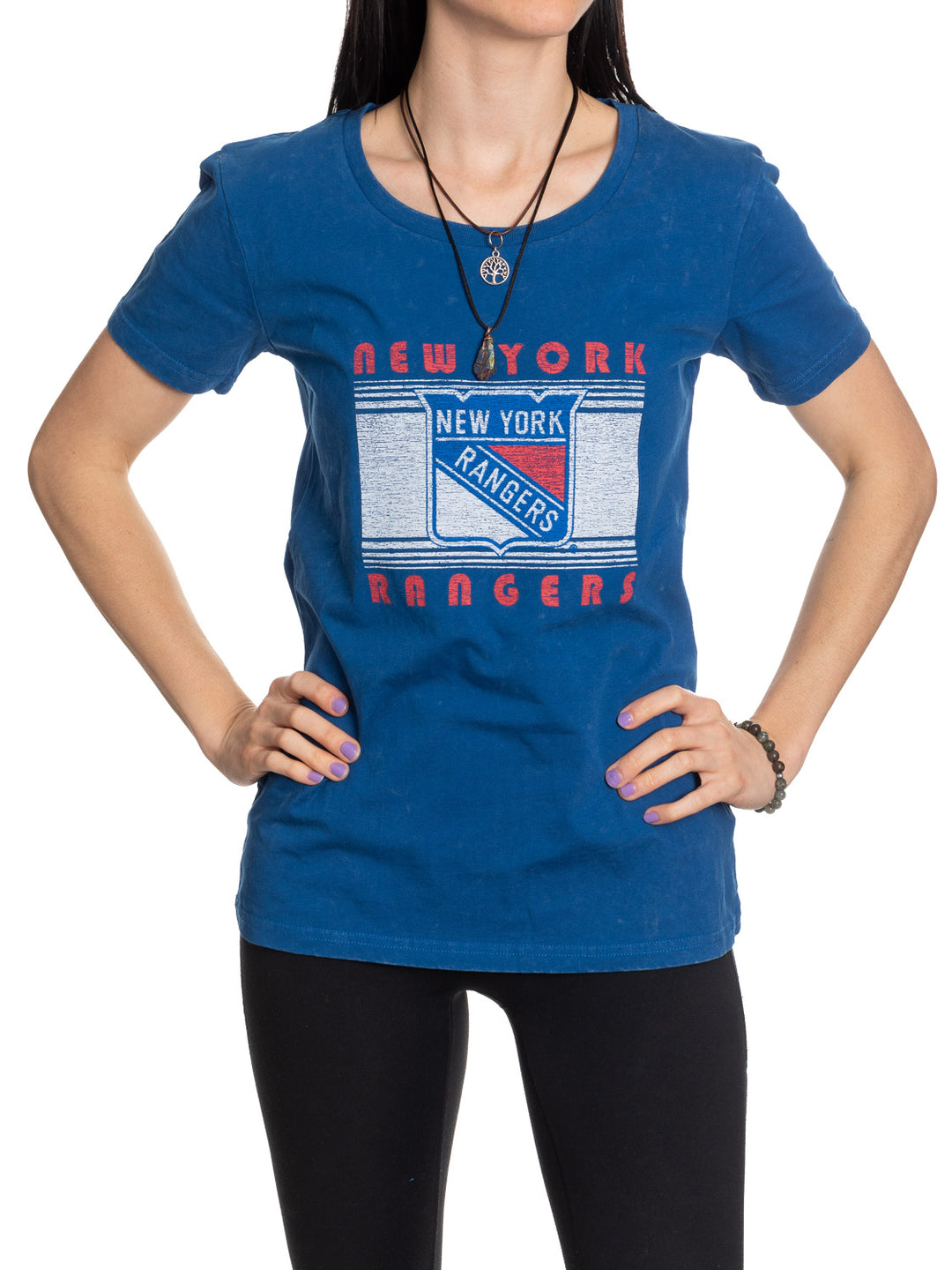New York Rangers Women's Acid Wash T-Shirt