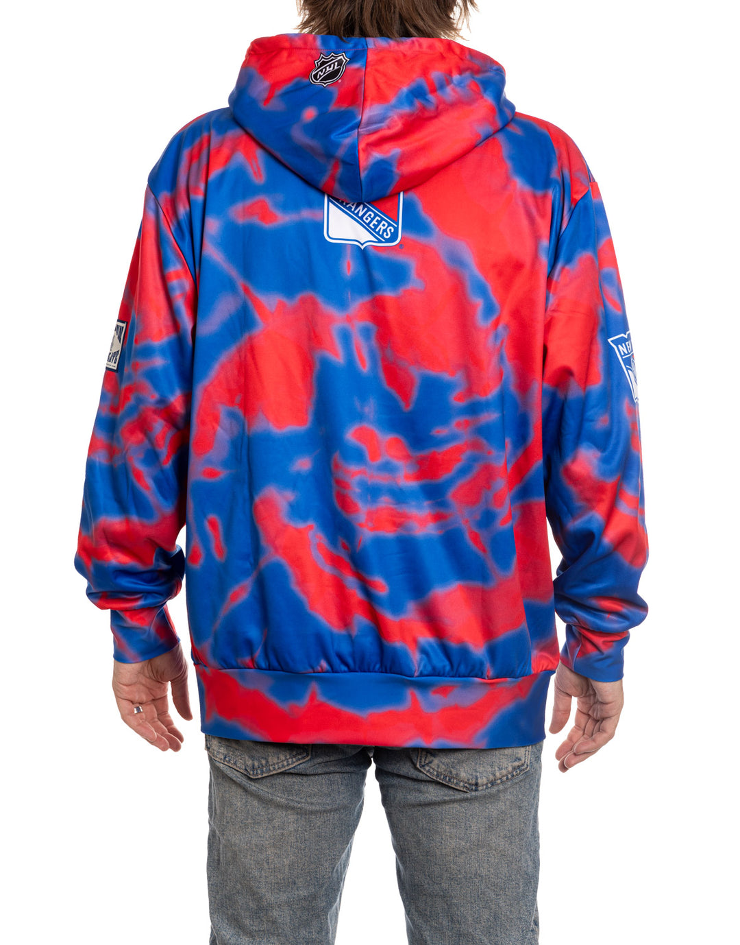 Official NHL licensed New York Rangers Tie Dye Sublimation Hoodie