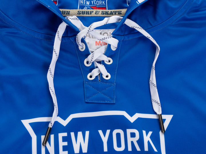 Official Licensed NHL New York Rangers Hockey Lace Hoodie