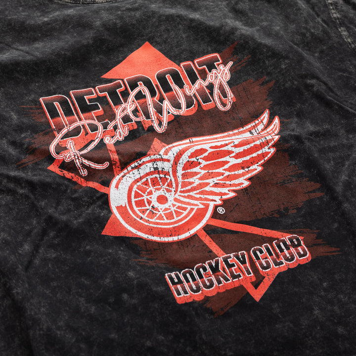 Retro Detroit Red Wings Oversized Drop Shoulder Vintage Crewneck Short Sleeve T-Shirt