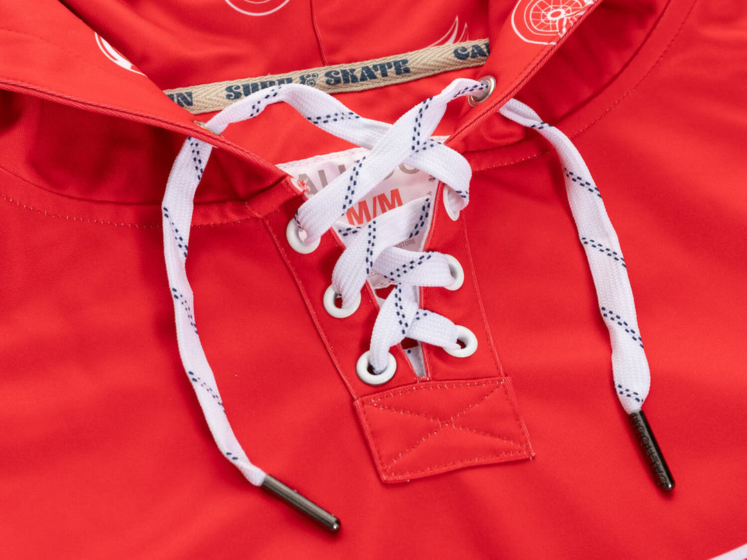 Official NHL Licensed Detroit Red Wings Hockey Lace Hoodie