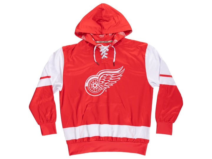 Official NHL Licensed Detroit Red Wings Hockey Lace Hoodie