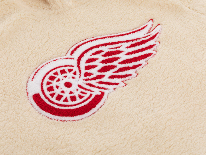 Detroit Red Wings Ladies Sherpa Hoodie with Premium Chenille Logo