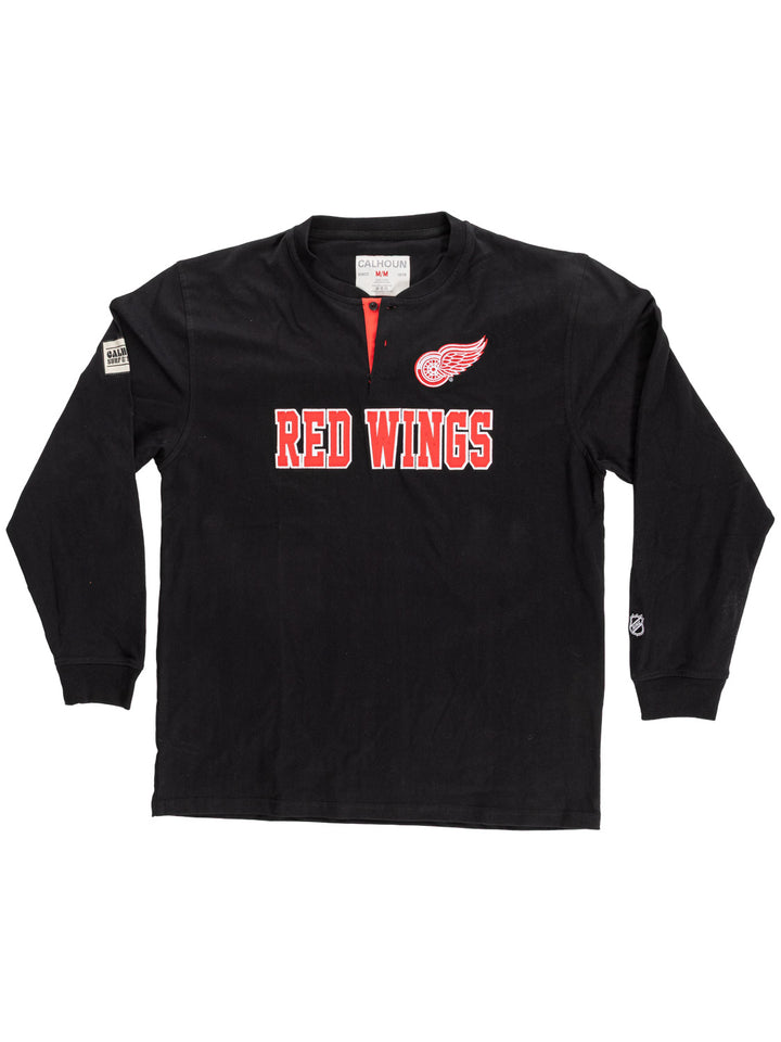 Official Licensed NHL Detroit Red Wings Long Sleeve Henley - Presale